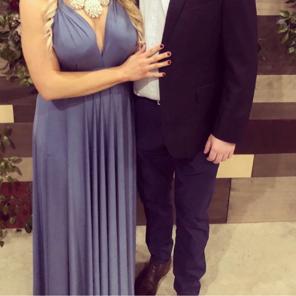 Infinity bridesmaids dress steel blue